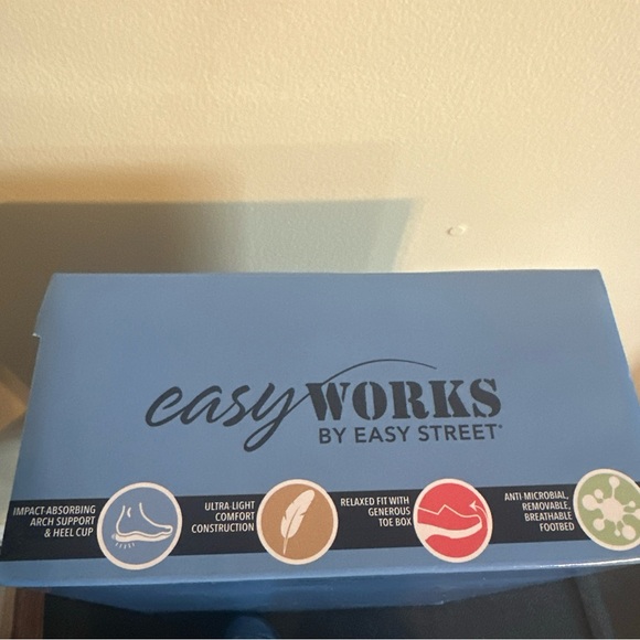 Easy Works by Easy Street Womens Laurie Faux Leather Clogs Shoes Black - Picture 3 of 5